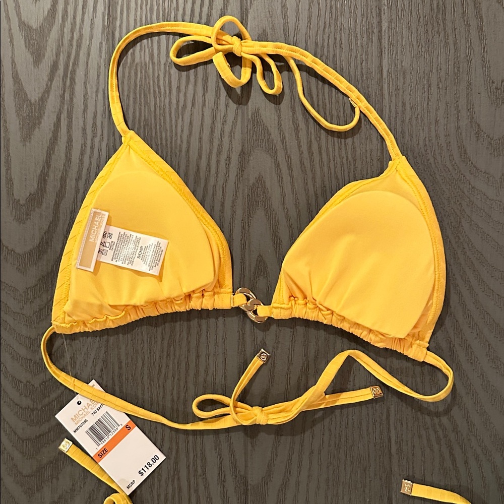 Michael Kors Yellow Ribbed String Bikini Set - Picture 12 of 12